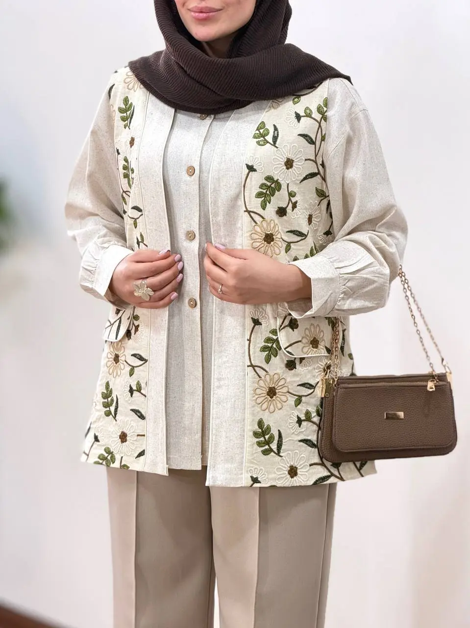 ست دو تیکه تونیک و وست سوزندوزی